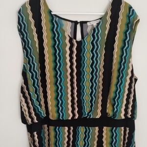 Sandra Darren Multicolor Zigzag Dress